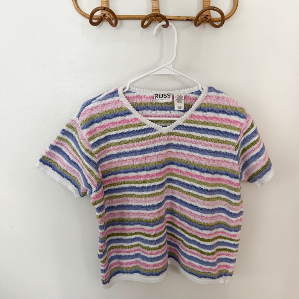 Vintage striped knit shirt XL